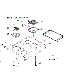Main Top Section parts for Kenmore Range 911.9257620 (9119257620, 911 9257620) from AppliancePartsPros.com