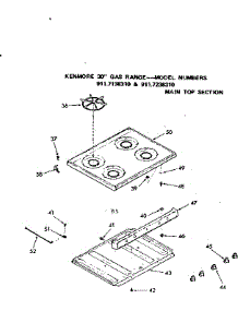 Main Top Section parts for Kenmore Range 911.7138310 (9117138310, 911 7138310) from AppliancePartsPros.com