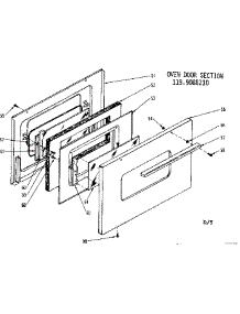Oven Door Section parts for Kenmore Range 119.9088210 (1199088210, 119 9088210) from AppliancePartsPros.com
