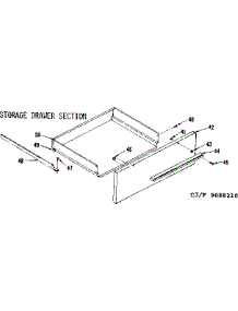 Storage Drawer Section parts for Kenmore Range 119.9088210 (1199088210, 119 9088210) from AppliancePartsPros.com