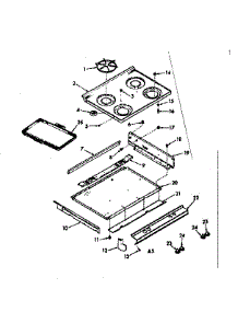 Main Top Section parts for Kenmore Range 1503552 from AppliancePartsPros.com