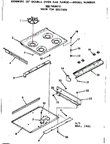 Main Top Section parts for Kenmore Range 103.7858012 (1037858012, 103 7858012) from AppliancePartsPros.com