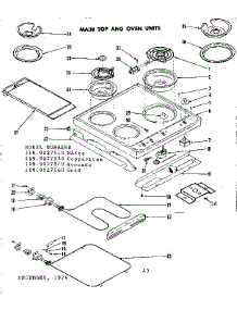 Main Top And Oven Units parts for Kenmore Range 119.9027510 (1199027510, 119 9027510) from AppliancePartsPros.com