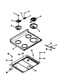 Main Top Section parts for Kenmore Range 911.6408810 (9116408810, 911 6408810) from AppliancePartsPros.com