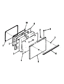 Oven Door Section parts for Kenmore Range 911.6408810 (9116408810, 911 6408810) from AppliancePartsPros.com