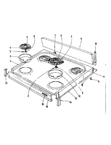 Cook Top Section parts for Kenmore Range 101.9016540 (1019016540, 101 9016540) from AppliancePartsPros.com