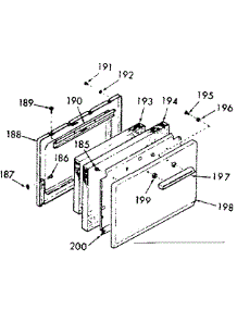 Oven Door Section parts for Kenmore Range 103.9317120 (1039317120, 103 9317120) from AppliancePartsPros.com