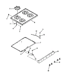 Main Top Section parts for Kenmore Range 911.7168710 (9117168710, 911 7168710) from AppliancePartsPros.com