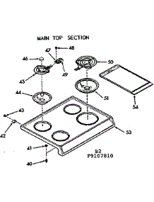 Main Top Section parts for Kenmore Range 911.9107810 (9119107810, 911 9107810) from AppliancePartsPros.com