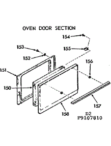 Oven Door Section parts for Kenmore Range 911.9107810 (9119107810, 911 9107810) from AppliancePartsPros.com