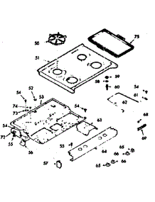 Main Top Section parts for Kenmore Range 103.7337241 (1037337241, 103 7337241) from AppliancePartsPros.com