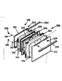 Oven Door Section parts for Kenmore Range 103.7337241 (1037337241, 103 7337241) from AppliancePartsPros.com