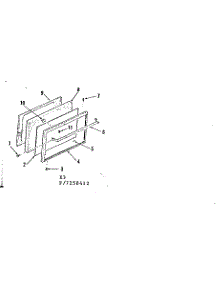 Oven Door Sections parts for Kenmore Range 911.7258412 (9117258412, 911 7258412) from AppliancePartsPros.com