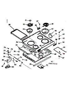 Main Top Section parts for Kenmore Range 103.9877220 (1039877220, 103 9877220) from AppliancePartsPros.com