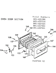 Oven Door Section parts for Kenmore Range 103.4227390 (1034227390, 103 4227390) from AppliancePartsPros.com