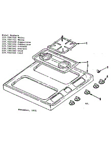 Main Top parts for Kenmore Range 119.7067210 (1197067210, 119 7067210) from AppliancePartsPros.com