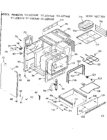 Body Section parts for Kenmore Range 911.6377610 (9116377610, 911 6377610) from AppliancePartsPros.com