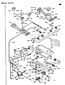 Burner Section parts for Kenmore Range 103.7337140 (1037337140, 103 7337140) from AppliancePartsPros.com