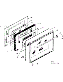 Oven Door Section parts for Kenmore Range 119.7478210 (1197478210, 119 7478210) from AppliancePartsPros.com