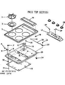 Main Top Section parts for Kenmore Range 103.3357810 (1033357810, 103 3357810) from AppliancePartsPros.com