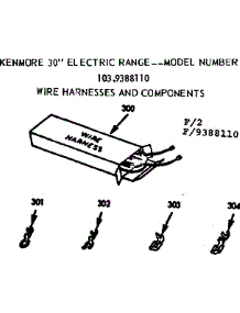 Wire Harnesses And Components parts for Kenmore Range 103.9388110 (1039388110, 103 9388110) from AppliancePartsPros.com