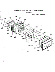 Oven Door Section parts for Kenmore Range 103.9388110 (1039388110, 103 9388110) from AppliancePartsPros.com