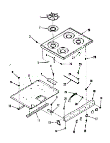 Illustration For Main Top Section parts for Kenmore Range 911.7398611 (9117398611, 911 7398611) from AppliancePartsPros.com