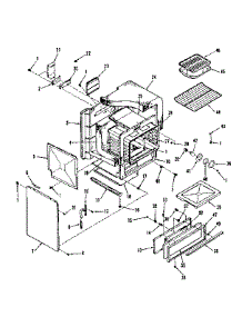 Illustration For Oven Body Section parts for Kenmore Range 911.7398611 (9117398611, 911 7398611) from AppliancePartsPros.com
