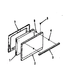 Oven Door Section parts for Kenmore Range 911.4618890 (9114618890, 911 4618890) from AppliancePartsPros.com