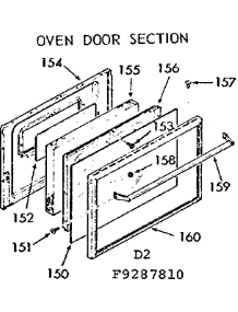 Oven Door Section parts for Kenmore Range 911.9287810 (9119287810, 911 9287810) from AppliancePartsPros.com