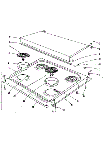 Cook Top Section parts for Kenmore Range 101.9126500 (1019126500, 101 9126500) from AppliancePartsPros.com