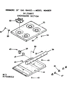 Main Top Section parts for Kenmore Range 911.7268012 (9117268012, 911 7268012) from AppliancePartsPros.com
