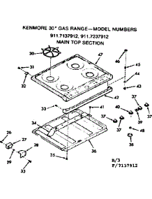 Main Top Section parts for Kenmore Range 911.7137912 (9117137912, 911 7137912) from AppliancePartsPros.com