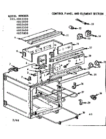 Control Panel And Element Section parts for Kenmore Range 103.4053800 (1034053800, 103 4053800) from AppliancePartsPros.com
