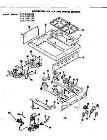 Top And Burner Sections parts for Kenmore Range 119.7047260 (1197047260, 119 7047260) from AppliancePartsPros.com