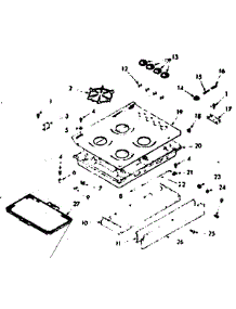 Main Top Section parts for Kenmore Range 103.7737340 (1037737340, 103 7737340) from AppliancePartsPros.com