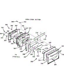 Oven Door Section parts for Kenmore Range 103.7387811 (1037387811, 103 7387811) from AppliancePartsPros.com
