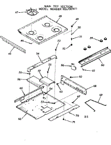 Main Top Section parts for Kenmore Range 103.7387811 (1037387811, 103 7387811) from AppliancePartsPros.com