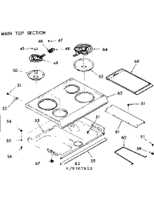 Main Top Section parts for Kenmore Range 103.9367610 (1039367610, 103 9367610) from AppliancePartsPros.com