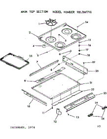 Main Top Section parts for Kenmore Range 103.7847710 (1037847710, 103 7847710) from AppliancePartsPros.com