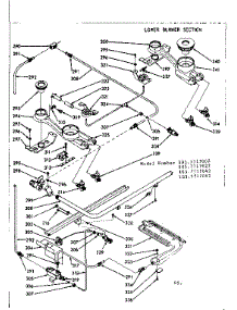 Lower Burner Section parts for Kenmore Range 103.7717022 (1037717022, 103 7717022) from AppliancePartsPros.com