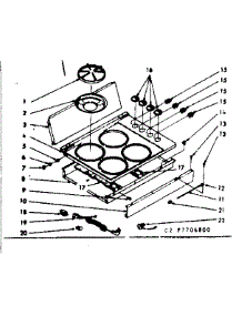 Main Top Section parts for Kenmore Range 103.7706860 (1037706860, 103 7706860) from AppliancePartsPros.com