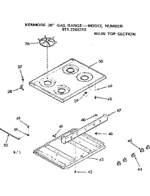 Main Top Section parts for Kenmore Range 911.7268310 (9117268310, 911 7268310) from AppliancePartsPros.com
