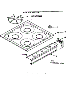 Main Top Section parts for Kenmore Range 119.7098211 (1197098211, 119 7098211) from AppliancePartsPros.com