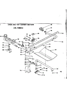 Oven And Top Burner Section parts for Kenmore Range 119.7098211 (1197098211, 119 7098211) from AppliancePartsPros.com