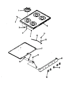 Main Top Section parts for Kenmore Range 911.6128811 (9116128811, 911 6128811) from AppliancePartsPros.com