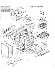 Lower Body Section parts for Kenmore Range 103.9867620 (1039867620, 103 9867620) from AppliancePartsPros.com