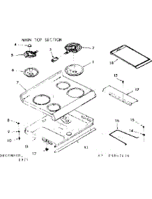Main Top Section parts for Kenmore Range 103.9867620 (1039867620, 103 9867620) from AppliancePartsPros.com