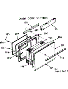 Oven Door Section parts for Kenmore Range 103.6417612 (1036417612, 103 6417612) from AppliancePartsPros.com
