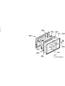 Oven Door Section parts for Kenmore Range 911.7278311 (9117278311, 911 7278311) from AppliancePartsPros.com